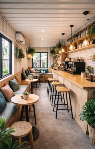 Cozy coffee nook in the ground floor pocket cafe.